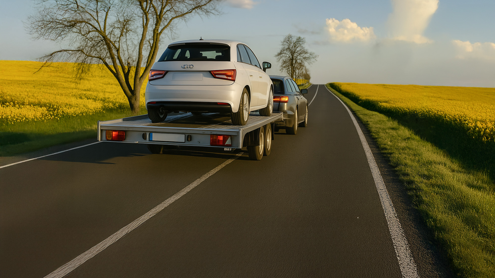 Autotransporter zieht Audi